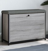 VidaXL Schoenenbankje met klaplade 82x32x56 cm grijs sonoma eikenkleur