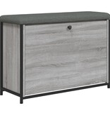 VidaXL Schoenenbankje met klaplade 82x32x56 cm grijs sonoma eikenkleur