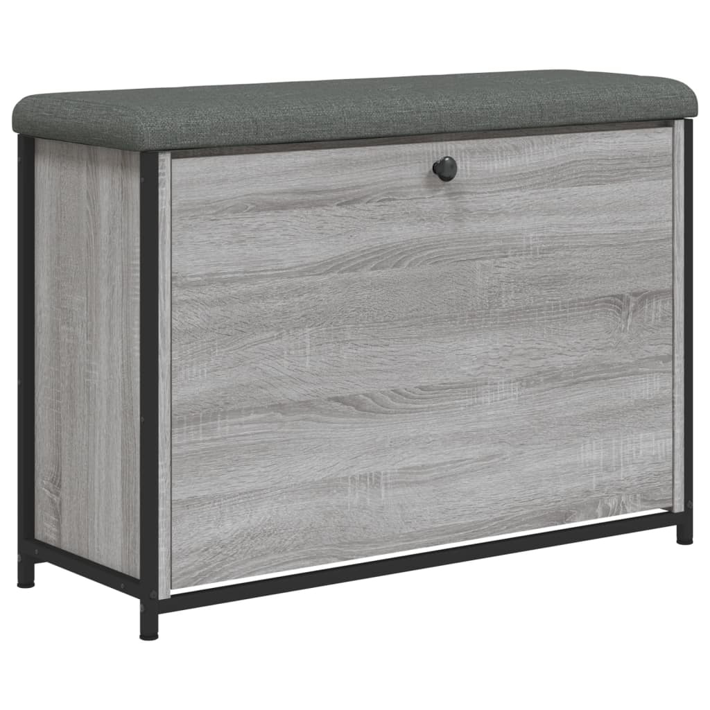 VidaXL Schoenenbankje met klaplade 82x32x56 cm grijs sonoma eikenkleur