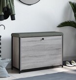 VidaXL Schoenenbankje met klaplade 82x32x56 cm grijs sonoma eikenkleur