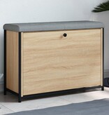 VidaXL Schoenenbankje met klaplade 82x32x56 cm sonoma eikenkleurig