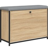 VidaXL Schoenenbankje met klaplade 82x32x56 cm sonoma eikenkleurig