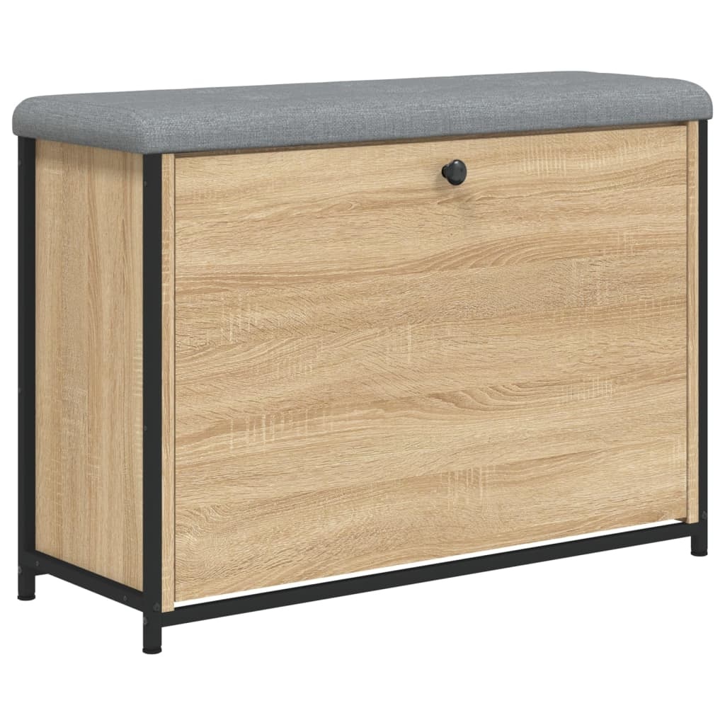 VidaXL Schoenenbankje met klaplade 82x32x56 cm sonoma eikenkleurig