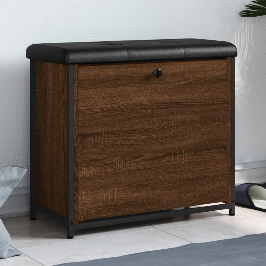 VidaXL Schoenenbankje met klaplade 62x32x56 cm bruineikenkleurig