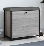 VidaXL Schoenenbankje met klaplade 62x32x56 cm grijs sonoma eikenkleur