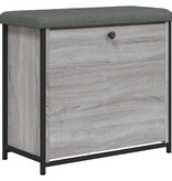VidaXL Schoenenbankje met klaplade 62x32x56 cm grijs sonoma eikenkleur