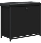 VidaXL Schoenenbankje met klaplade 62x32x56 cm zwart