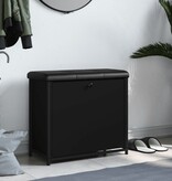 VidaXL Schoenenbankje met klaplade 62x32x56 cm zwart