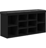 VidaXL Schoenenbank 102x32x50 cm bewerkt hout zwart