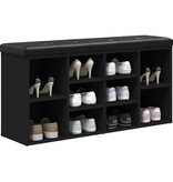 VidaXL Schoenenbank 102x32x50 cm bewerkt hout zwart
