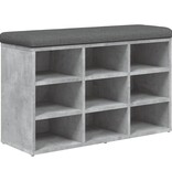 VidaXL Schoenenbank 82x32x50 cm bewerkt hout betongrijs