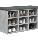 VidaXL Schoenenbank 82x32x50 cm bewerkt hout betongrijs