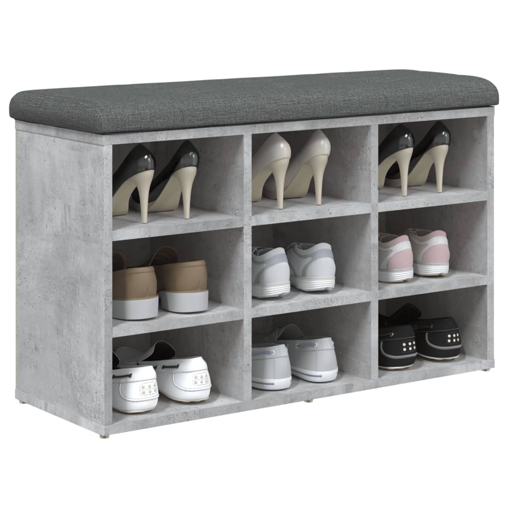 VidaXL Schoenenbank 82x32x50 cm bewerkt hout betongrijs