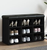 VidaXL Schoenenbank 82x32x50 cm bewerkt hout zwart