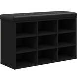 VidaXL Schoenenbank 82x32x50 cm bewerkt hout zwart
