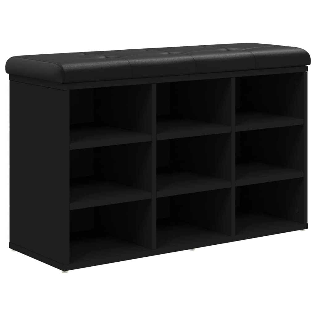 VidaXL Schoenenbank 82x32x50 cm bewerkt hout zwart