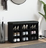 VidaXL Schoenenbank 82x32x50 cm bewerkt hout zwart
