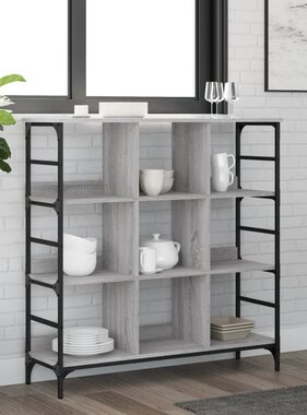 VidaXL Dressoir 102x32x103,5 cm bewerkt hout grijs sonoma eikenkleurig