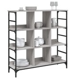 VidaXL Dressoir 102x32x103,5 cm bewerkt hout grijs sonoma eikenkleurig