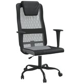 vidaXL Kantoorstoel verstelbare hoogte mesh en kunstleer grijs zwart