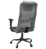 vidaXL Kantoorstoel verstelbare hoogte mesh en kunstleer grijs