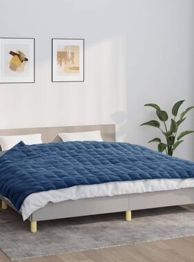 vidaXL Verzwaringsdeken 155x220 cm 7 kg stof blauw