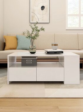 VidaXL Salontafel 102x55x42 cm bewerkt hout wit