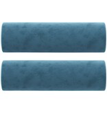 vidaXL Sierkussens 2 st 15x50 cm fluweel blauw