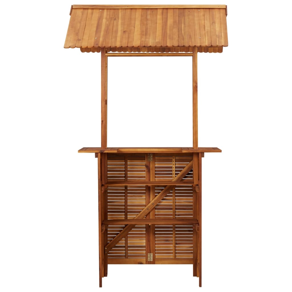 VidaXL Bartafel met dak voor buiten 113x106x217 cm massief acaciahout