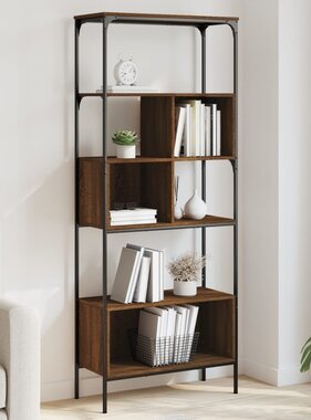 vidaXL Boekenkast 5-laags 76x33x188,5 cm bewerkt hout bruineikenkleur