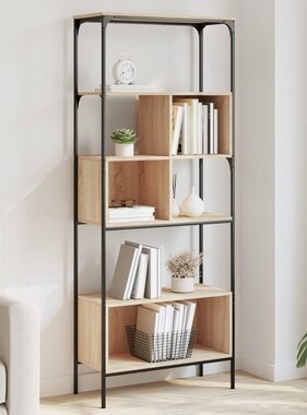 vidaXL Boekenkast 5-laags 76x33x188,5 cm bewerkt hout sonoma eiken