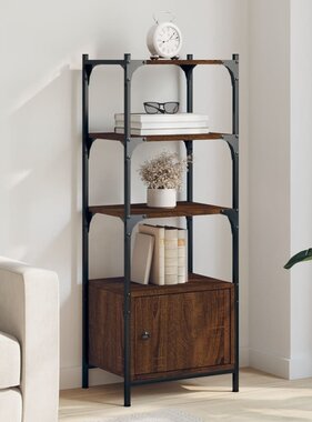 VidaXL Boekenkast 3-laags 41x30x109,5 cm bewerkt hout bruineikenkleur