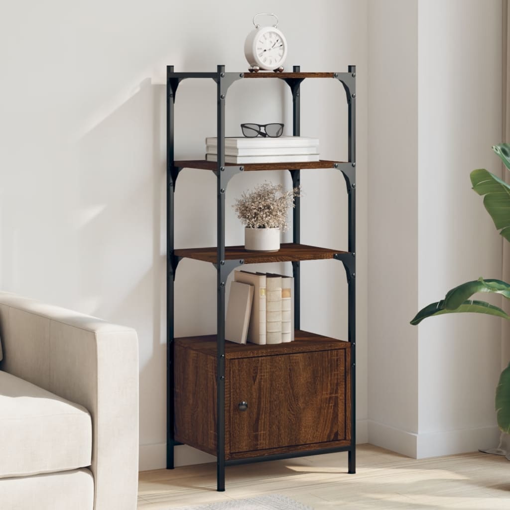 VidaXL Boekenkast 3-laags 41x30x109,5 cm bewerkt hout bruineikenkleur