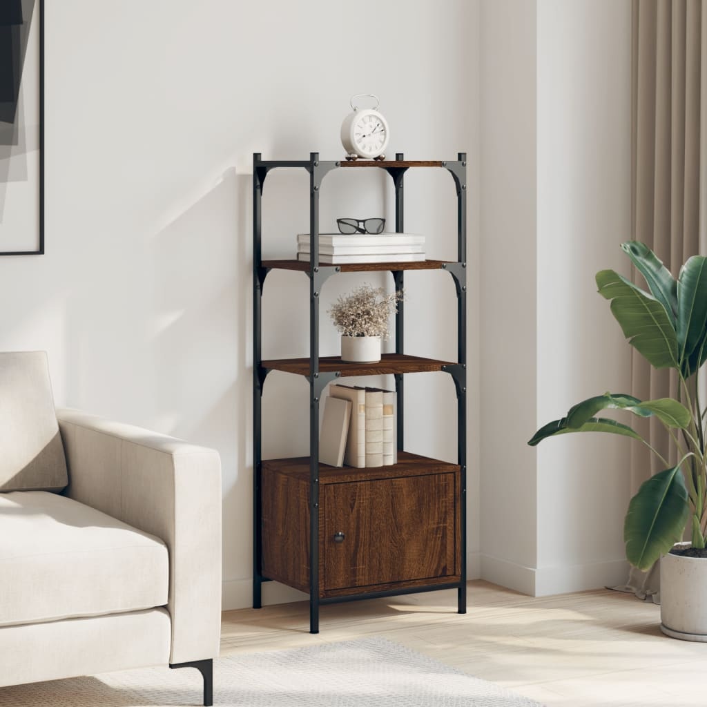 VidaXL Boekenkast 3-laags 41x30x109,5 cm bewerkt hout bruineikenkleur