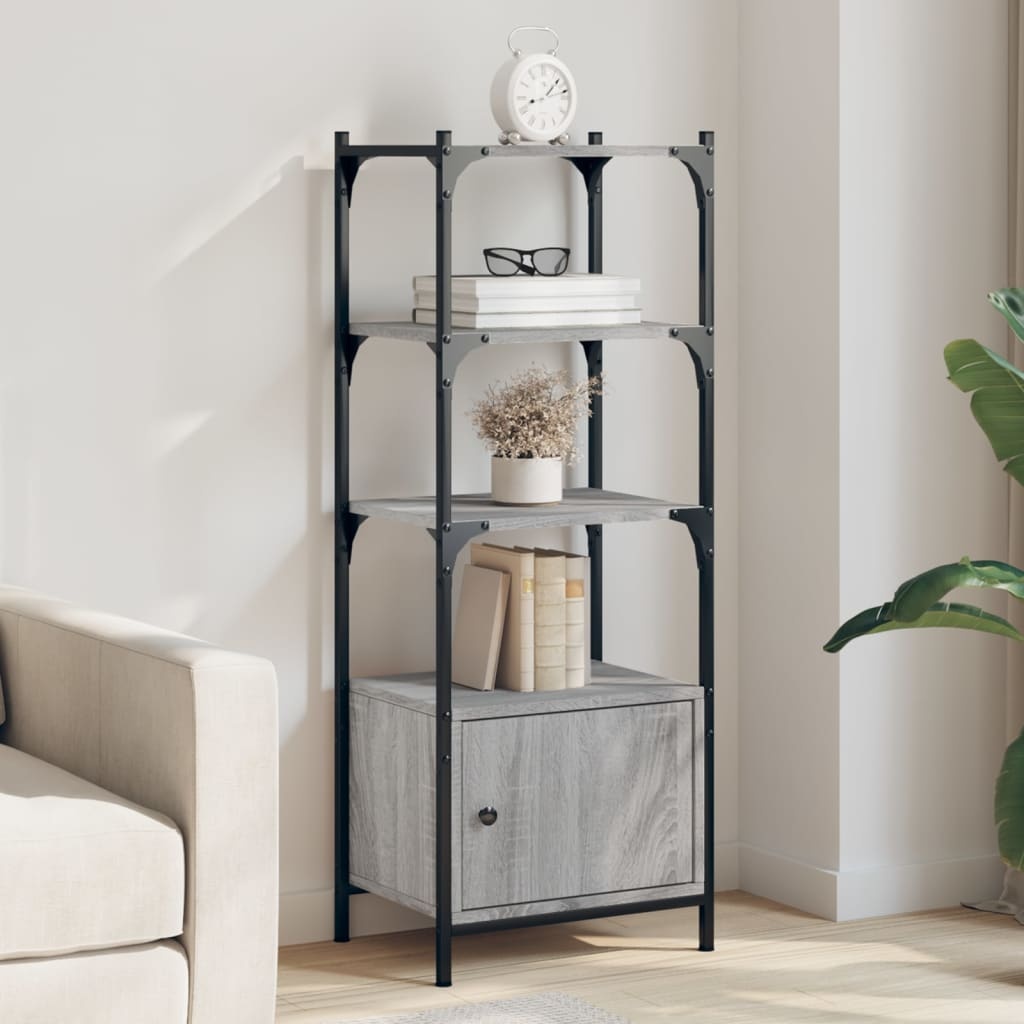 VidaXL Boekenkast 3-laags 41x30x109,5 cm bewerkt hout grijs sonoma