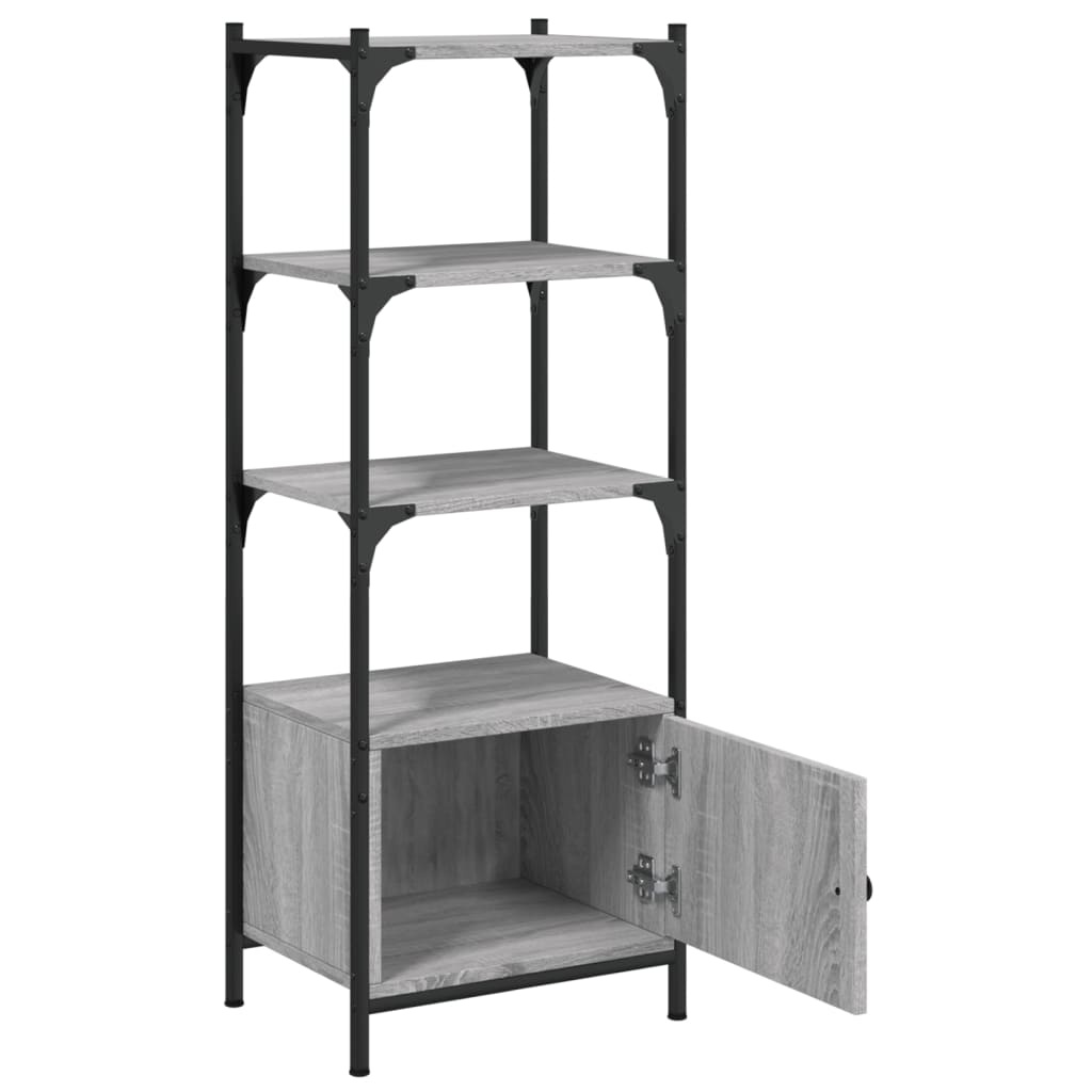 VidaXL Boekenkast 3-laags 41x30x109,5 cm bewerkt hout grijs sonoma
