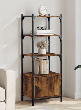 VidaXL Boekenkast 3-laags 41x30x109,5 cm bewerkt hout gerookt eiken