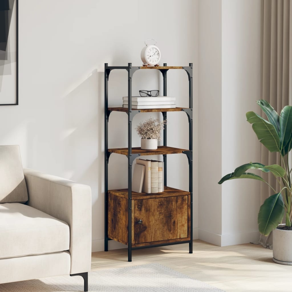 VidaXL Boekenkast 3-laags 41x30x109,5 cm bewerkt hout gerookt eiken