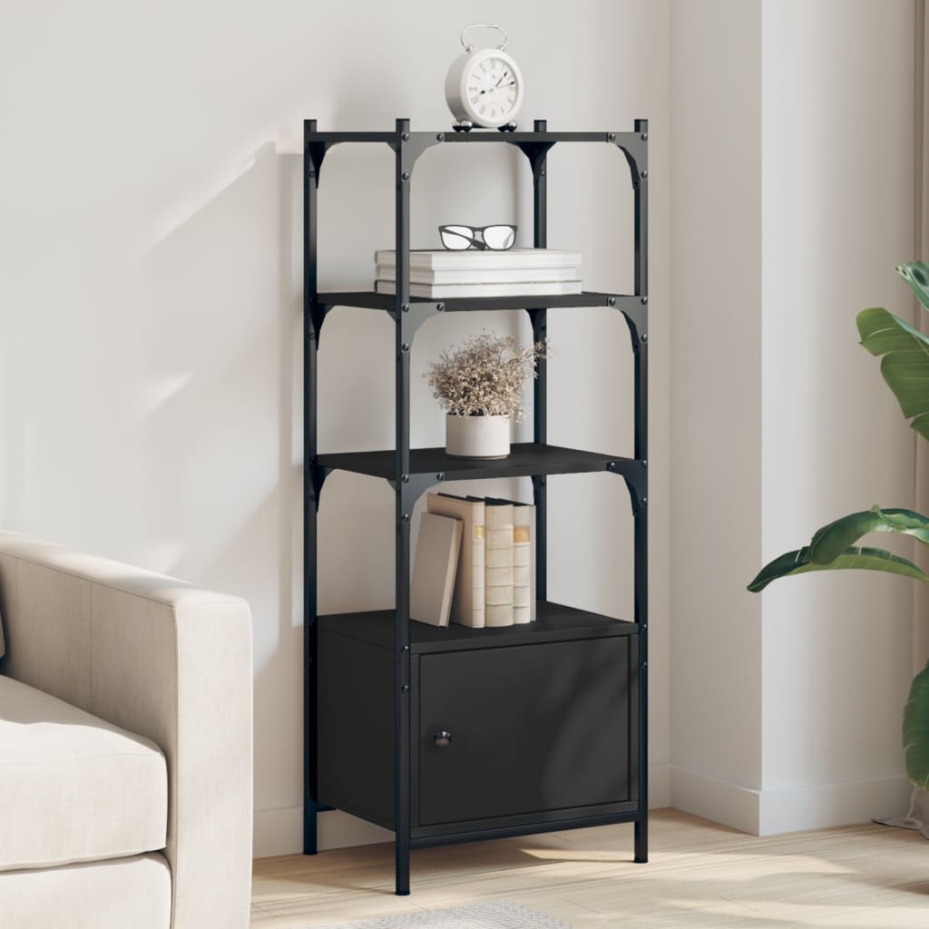 VidaXL Boekenkast 3-laags 41x30x109,5 cm bewerkt hout zwart