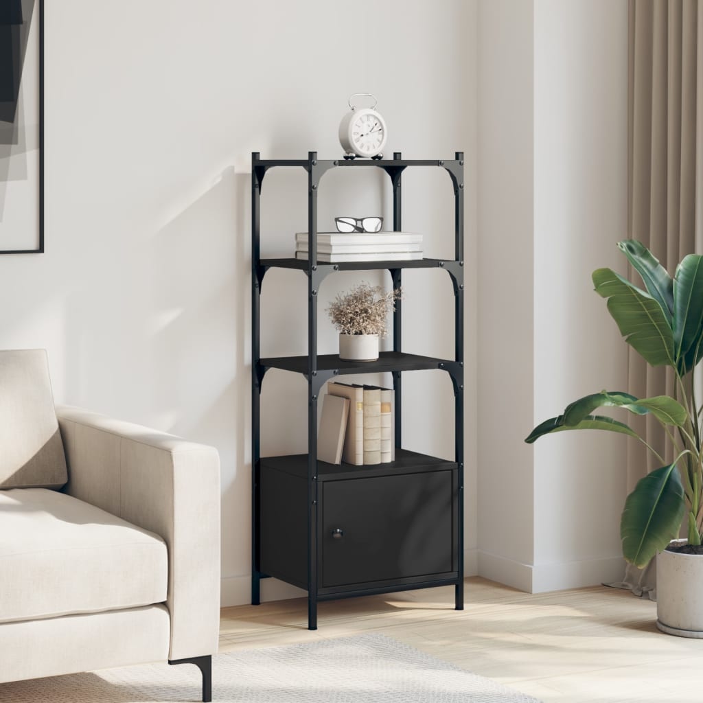 VidaXL Boekenkast 3-laags 41x30x109,5 cm bewerkt hout zwart