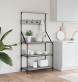 VidaXL Bakkersrek met haken 4-laags bewerkt hout grijs sonoma eiken