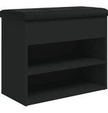 VidaXL Schoenenbankje 62x32x50 cm bewerkt hout zwart