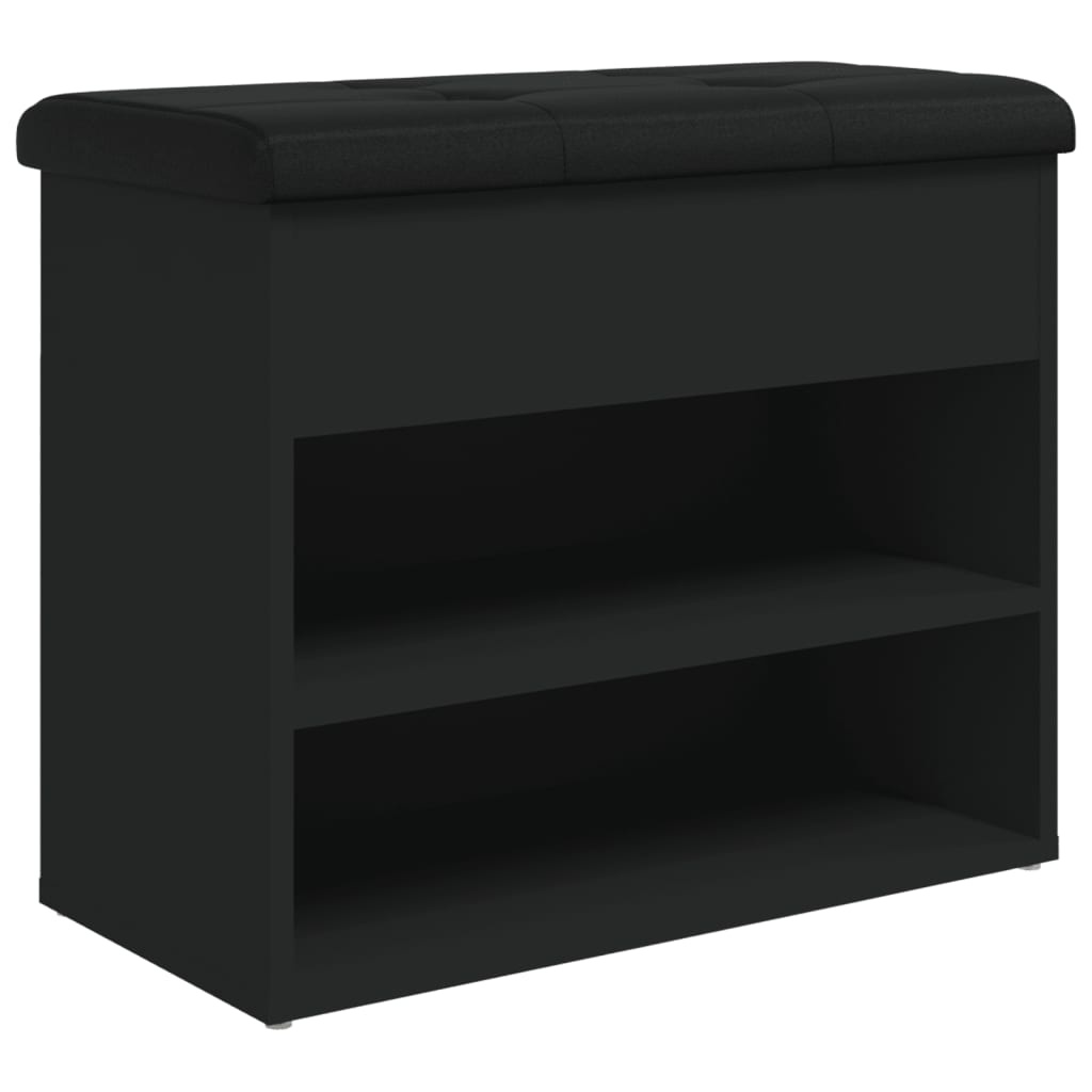 VidaXL Schoenenbankje 62x32x50 cm bewerkt hout zwart