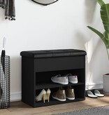 VidaXL Schoenenbankje 62x32x50 cm bewerkt hout zwart