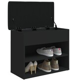 VidaXL Schoenenbankje 62x32x50 cm bewerkt hout zwart