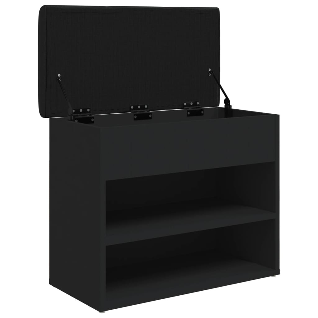 VidaXL Schoenenbankje 62x32x50 cm bewerkt hout zwart