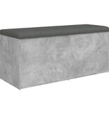 vidaXL Opbergbankje 102x42x45 cm bewerkt hout betongrijs