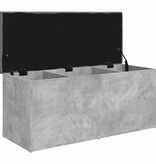 vidaXL Opbergbankje 102x42x45 cm bewerkt hout betongrijs