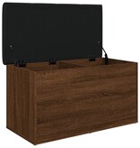 vidaXL Opbergbankje 82x42x45 cm bewerkt hout bruineikenkleurig