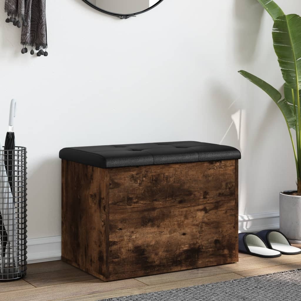 VidaXL Opbergbankje 62x42x45 cm bewerkt hout gerookt eikenkleurig